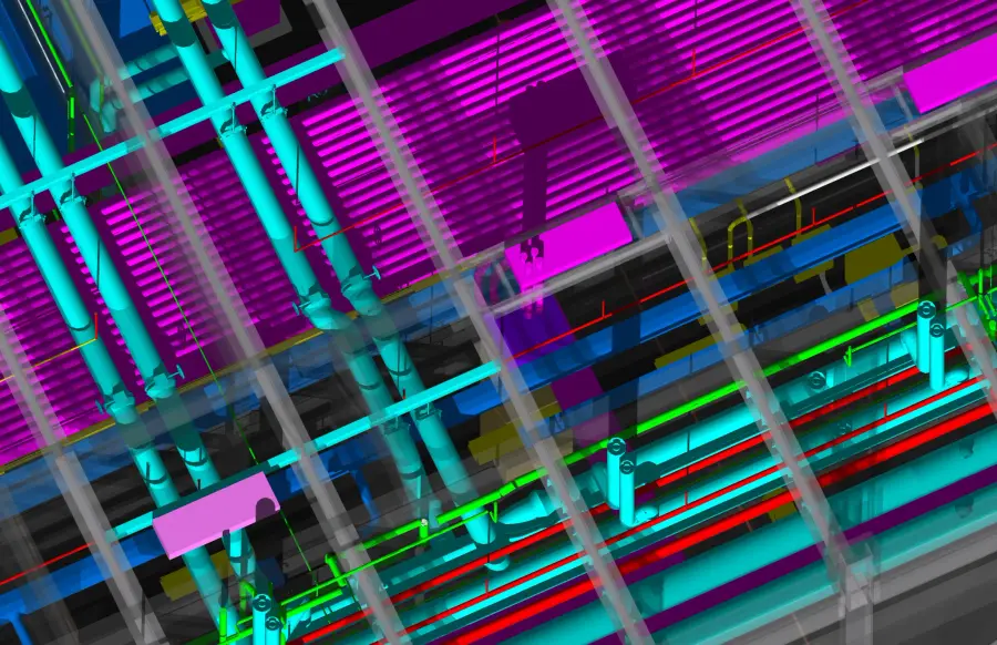 Dense MEP routing in a mission-critical data center